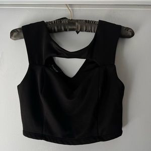 Bebe Black Cropped Tank Top